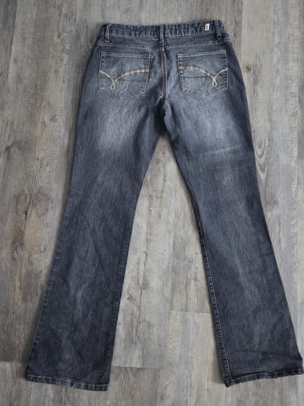 Vintage Bongo Faded Dark Wash Bootcut Jeans Y2K - Picture 3 of 9